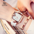 2021 New GUOU 8190 Women's Watch Square Watchwrist Trend Simple Leather Quartz Ladies Watches